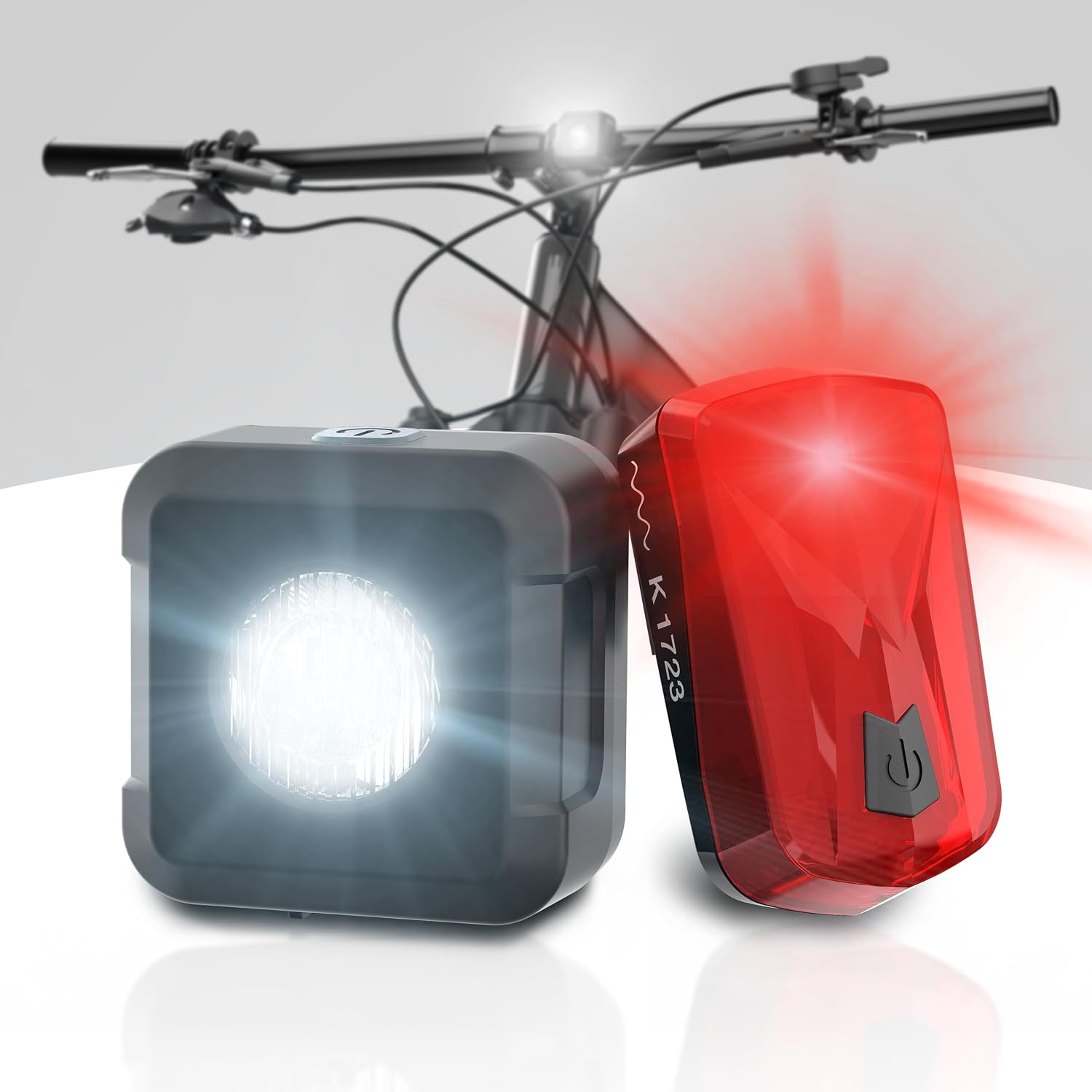 Thumbnail 6 de DANSI Fahrradleuchten-Set StVZO I LED-Fahrradlicht vorne (30/15 Lux) mit Batteriewechselanzeige