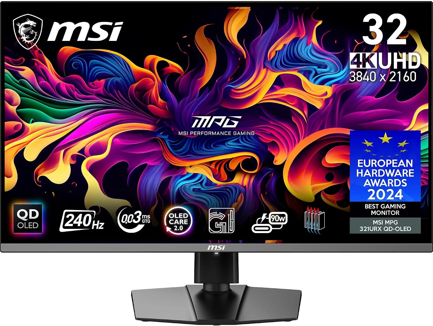 Detalle de MSI MPG 321URX QD-OLED 31.5in 4K gaming monitor