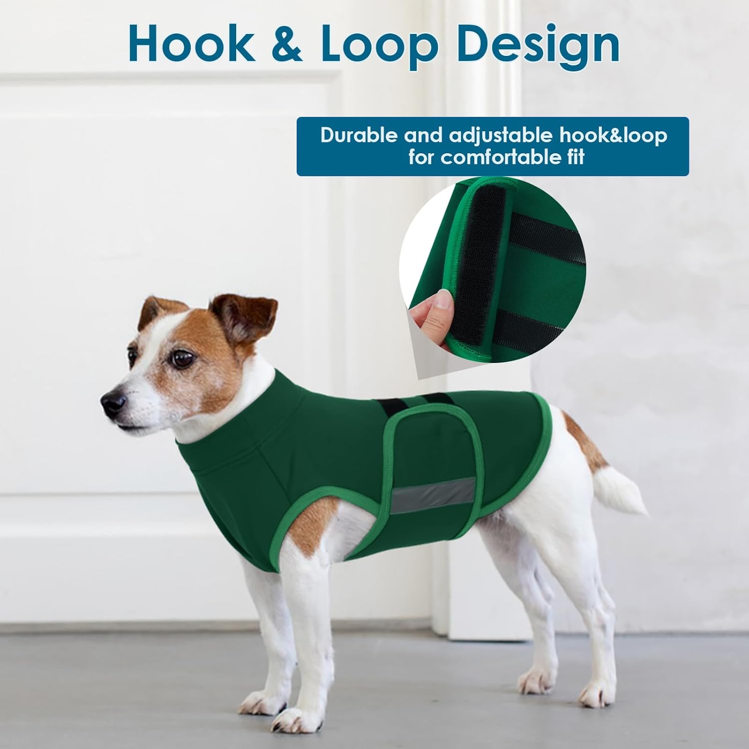 Detalle de Katzinst Dog Anxiety Vest: Lightweight Calming Coat for Small to Medium Dogs (Green)