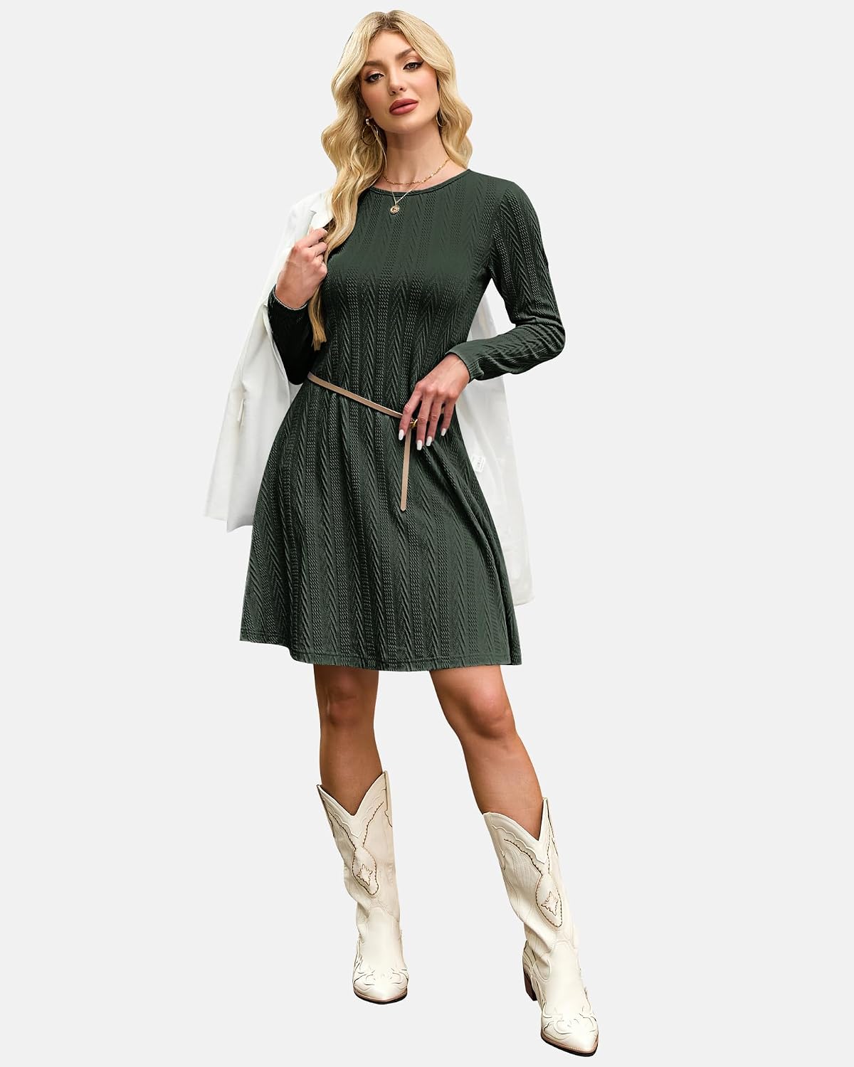 Thumbnail 5 de AUSELILY Herbst Strickkleid Damen