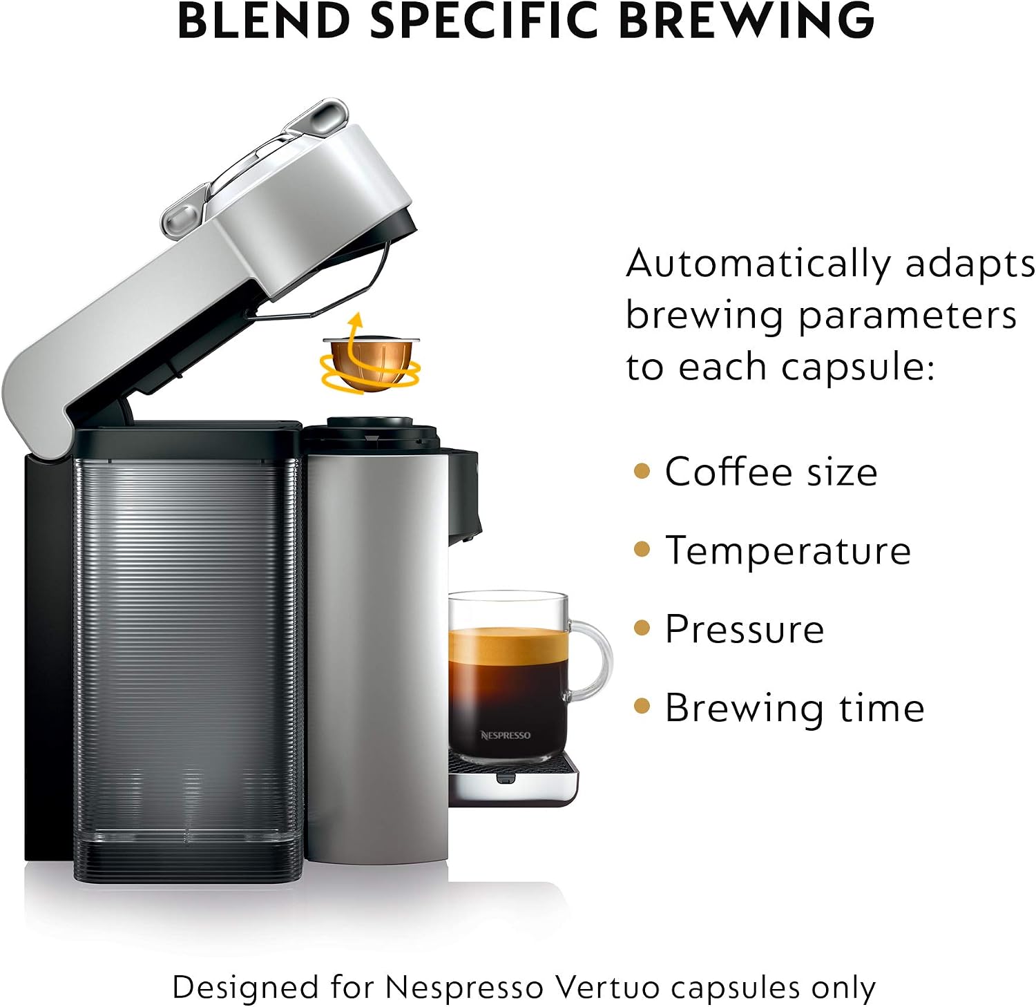 Detalle 2 de De'Longhi Nespresso Vertuo 1597 ml Coffee & Espresso Machine