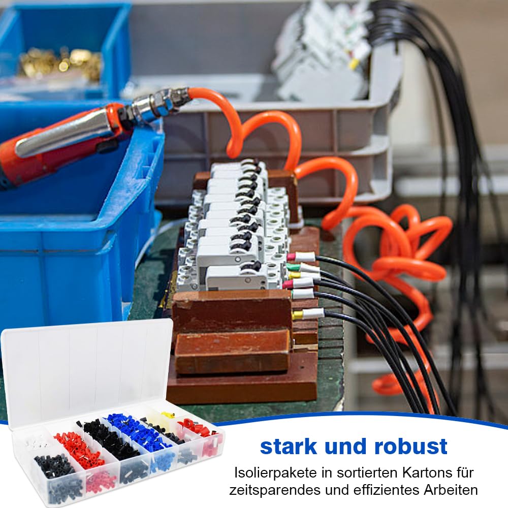 Thumbnail 6 de Aderendhülsen Set 1200 Stück – Crimpzange Set, isolierte Aderendhülsen 0,5–10 mm², Profi-Qualität