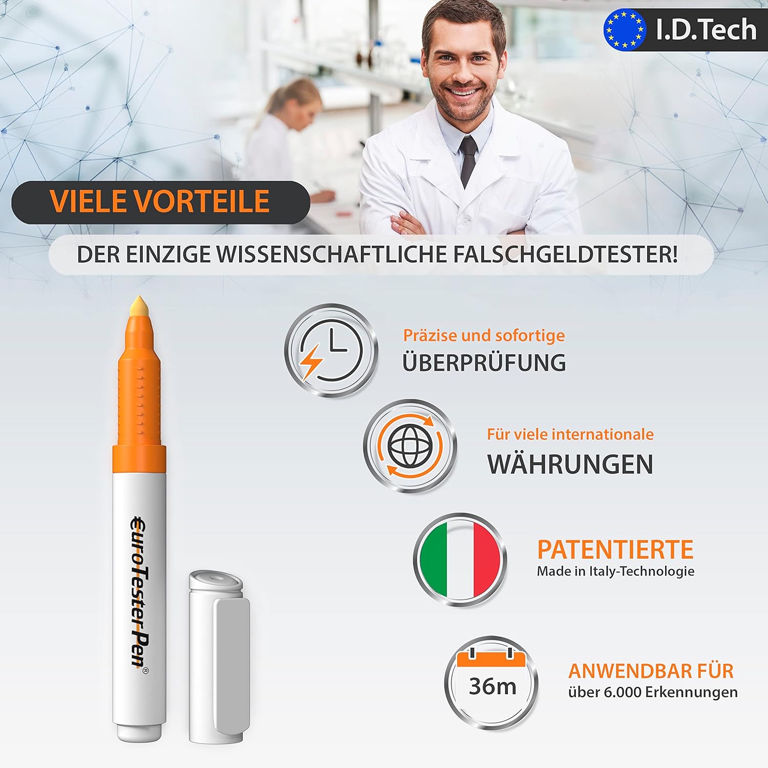 Thumbnail 1 de EURO TESTER PEN XL – Professioneller Geldscheinprüfer für Euro und internationale Währungen