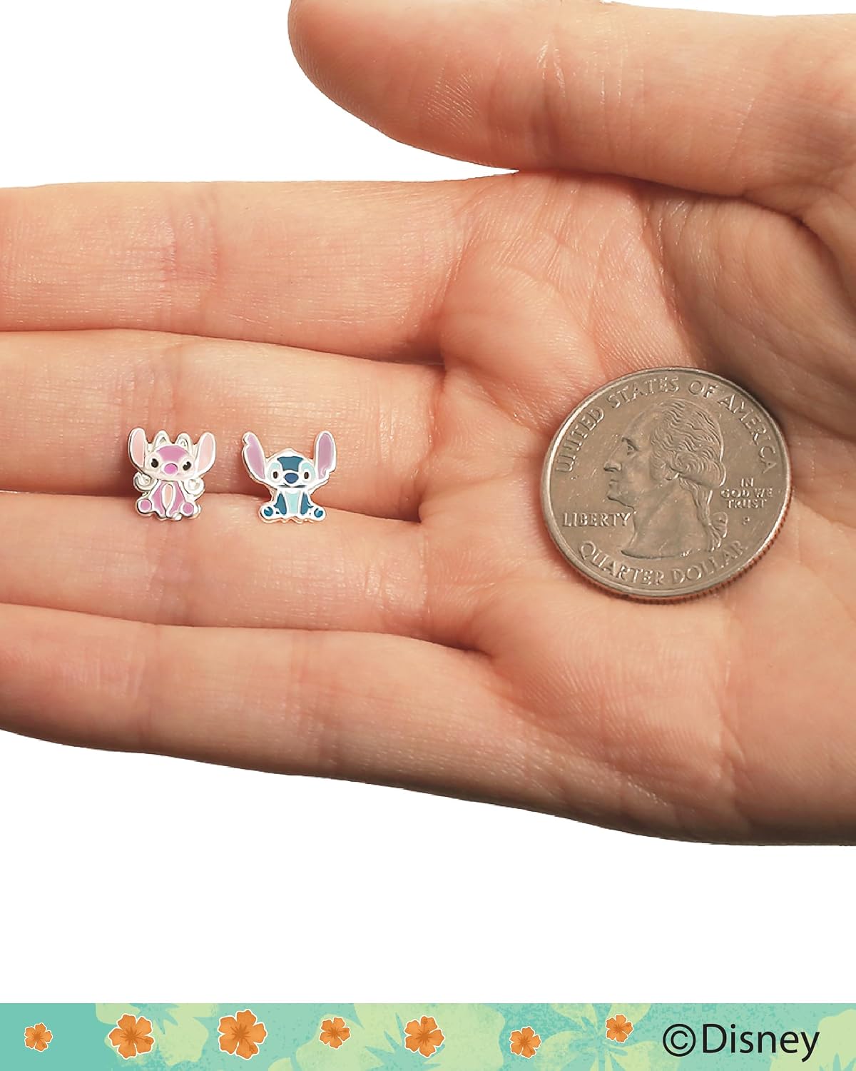 Detalle de Disney Jewelry Lilo & Stitch Boucles d'oreilles à tige — motif fleur et Stitch / ange et Stitch