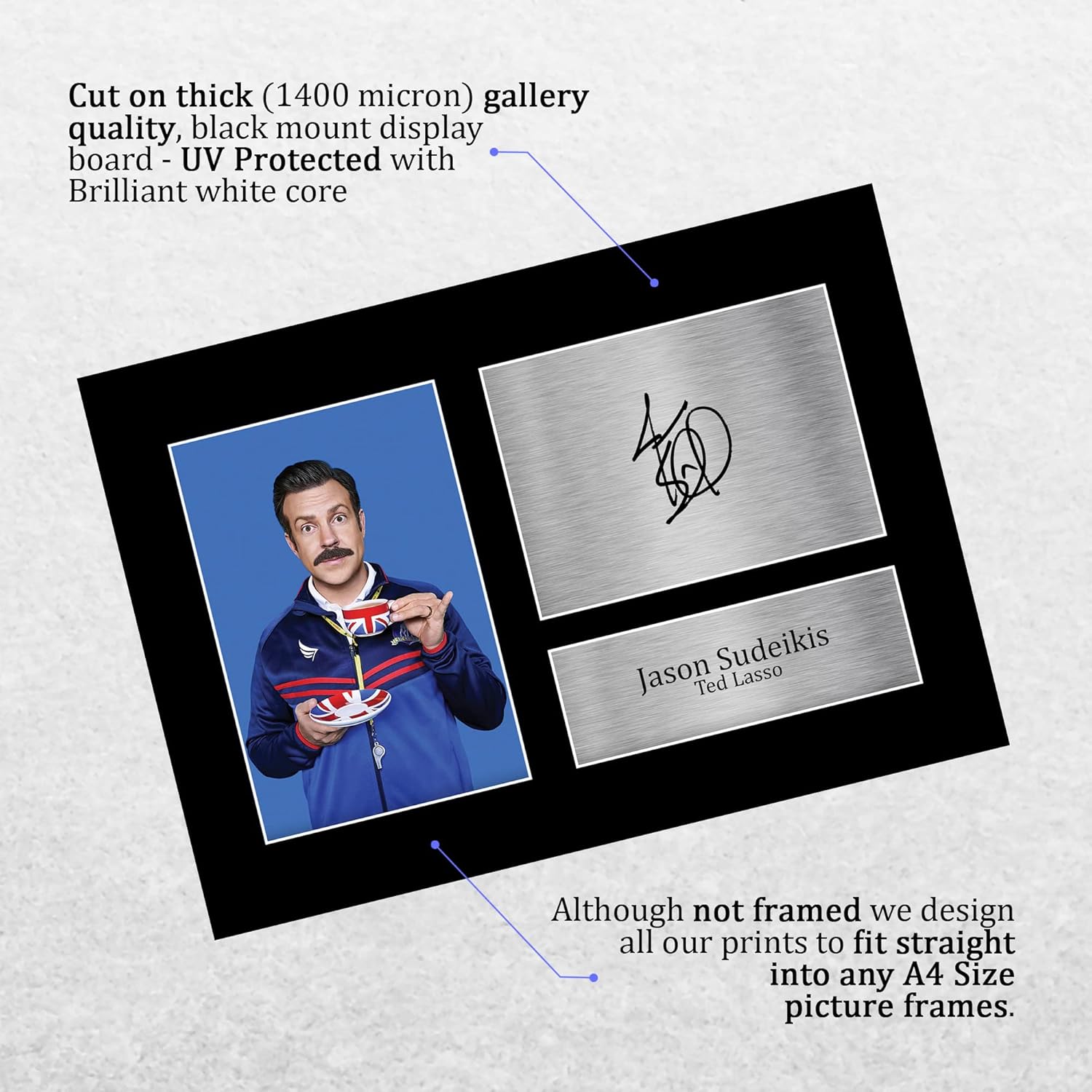 Thumbnail 2 de HWC Trading A4 Jason Sudeikis Ted Lasso printed autograph picture (TV fans gift)