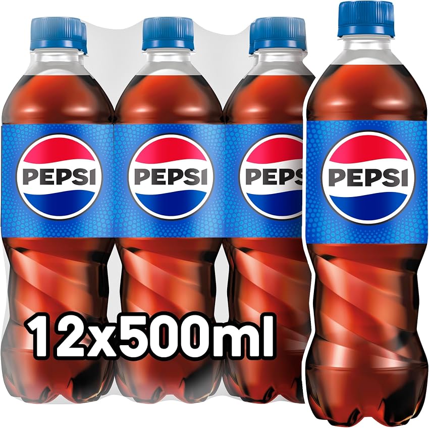 Pepsi Regular Refresco de Cola, Pack 12 Botellas 500ml 🥤