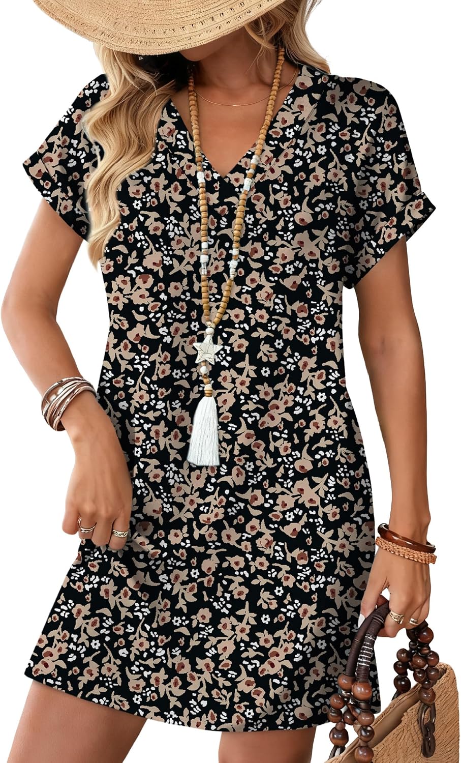 Thumbnail 6 de WIHOLL Women’s 2025 Casual T-Shirt Dress with Side Pockets (Short Sleeve)