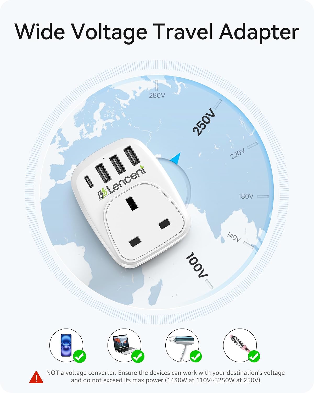 Thumbnail 3 de LENCENT UK to European Plug Adapter