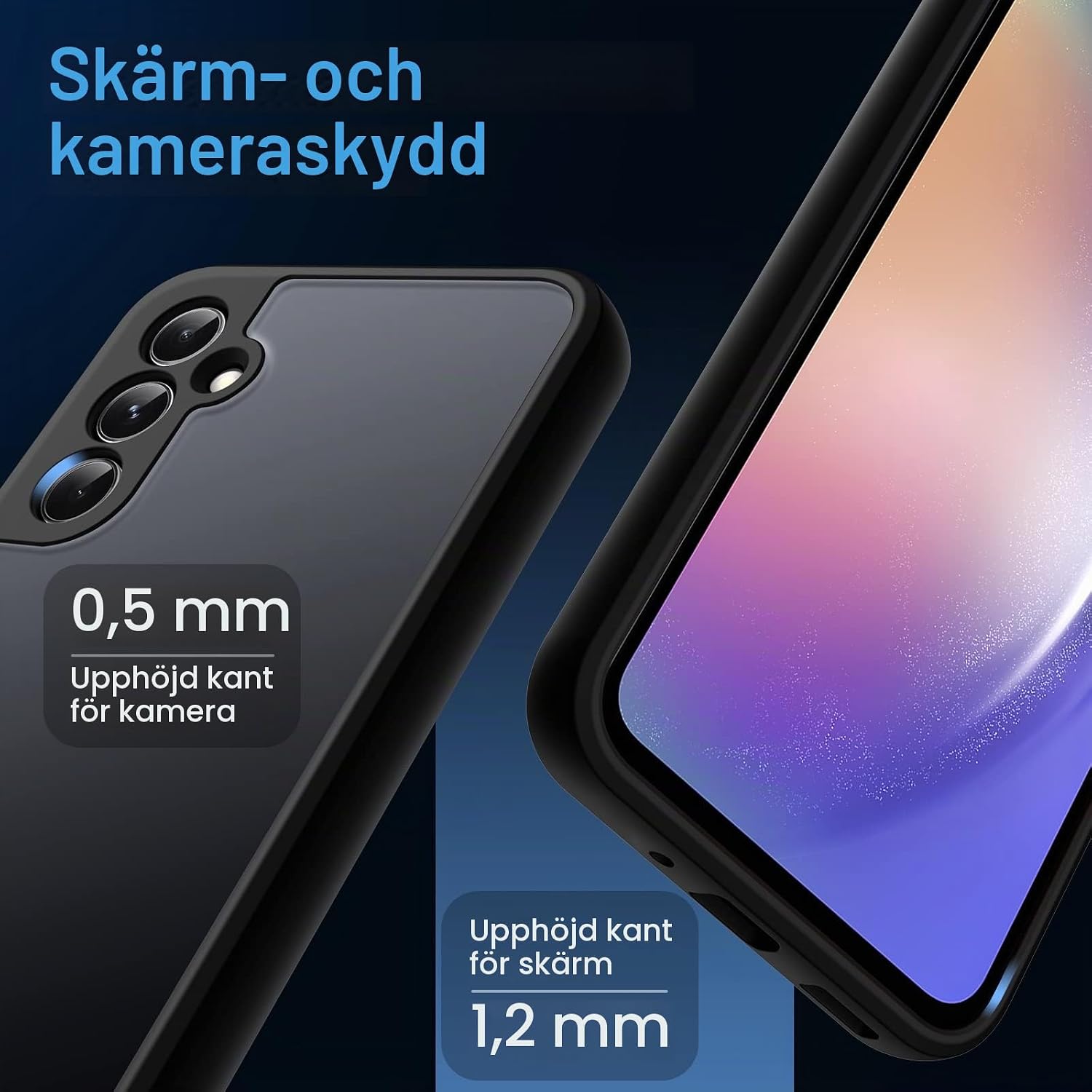 Detalle de JETech Matte Skal för Samsung Galaxy A54 5G, svart med matt yta