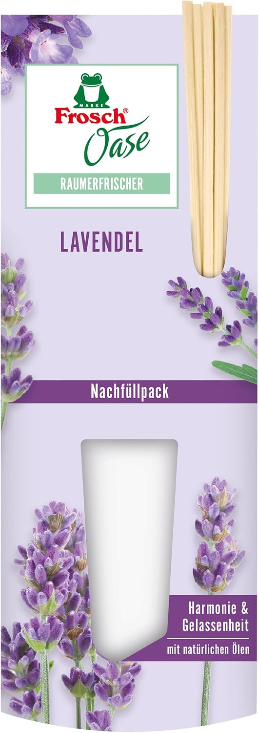 Detalle de Frosch Oase lawendowy sen – uzupełnienie odświeżacza, 90 ml z patyczkami