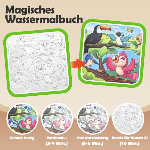 Thumbnail 5 de cabaro 2er Set EVA Wassermalbuch – für Kinder ab 3 Jahre, wasserfest und reißfest