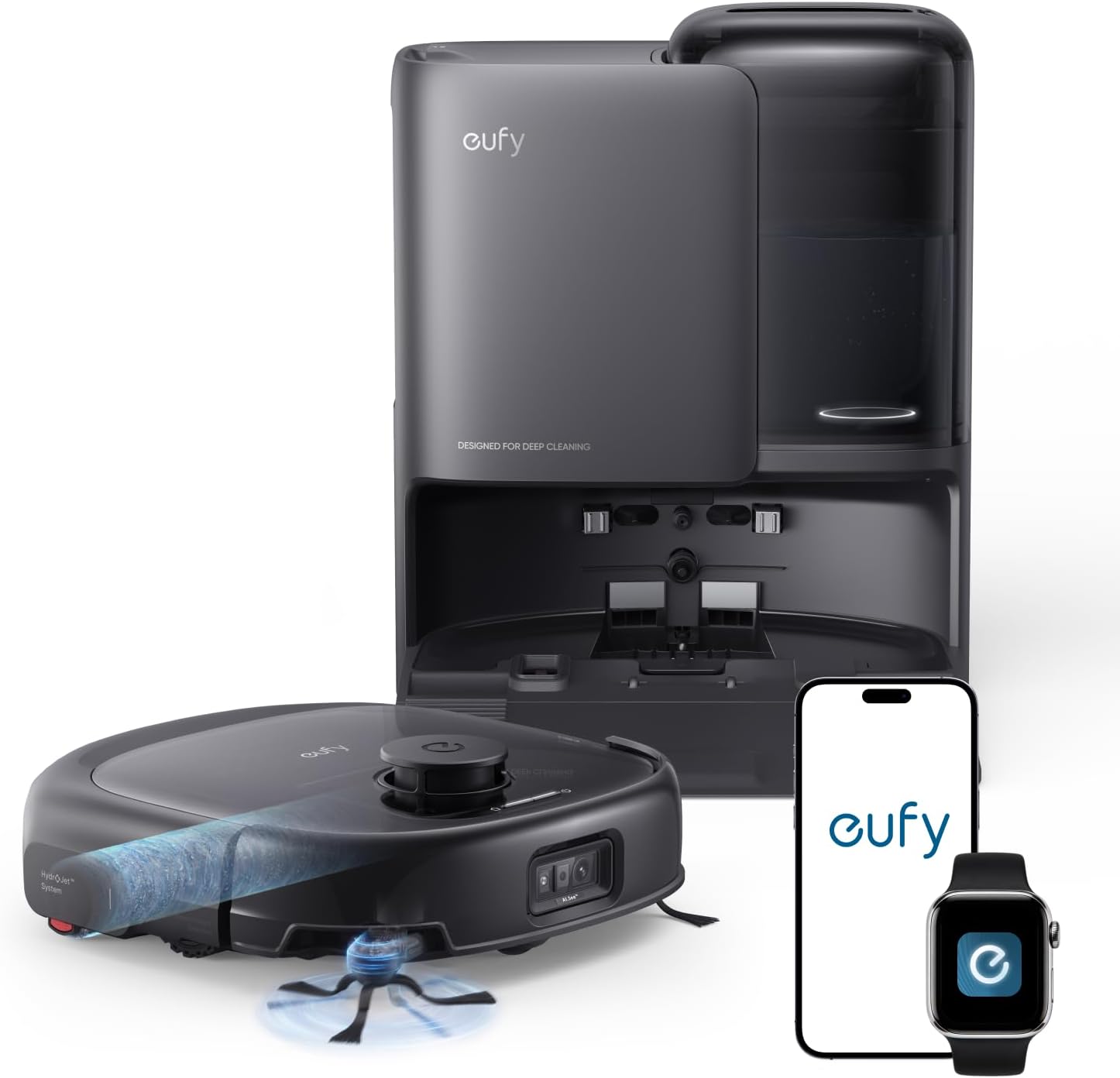 Detalle de eufy E25 Robot Vacuum and Mop, 20,000 Pa Suction, HydroJet Roller Mop
