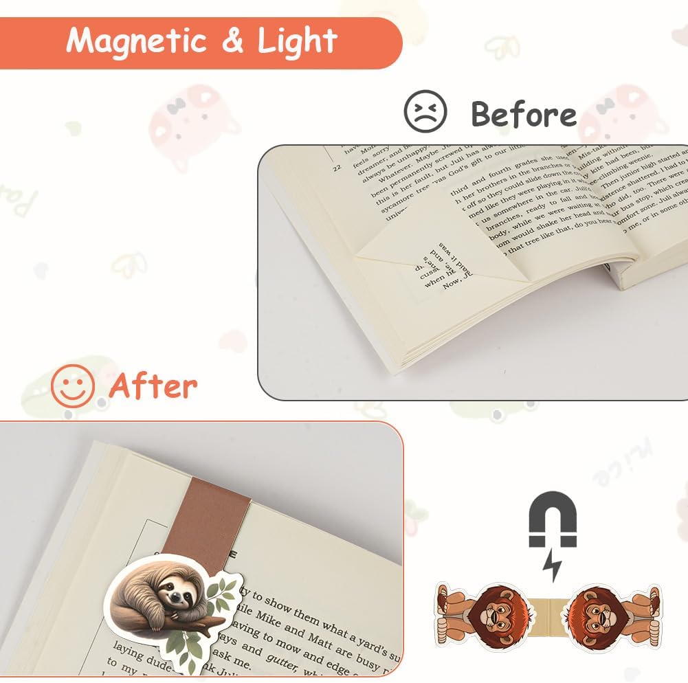 Detalle 2 de AUYAO set da 12 segnalibri magnetici con clip e design a fumetti