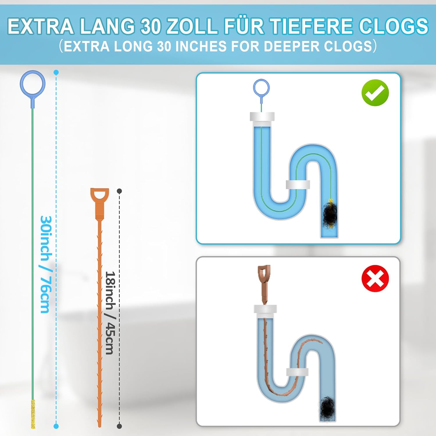 Thumbnail 2 de Kelly's Collection 30 Inch Drain Snake — sink unblocker 🛠