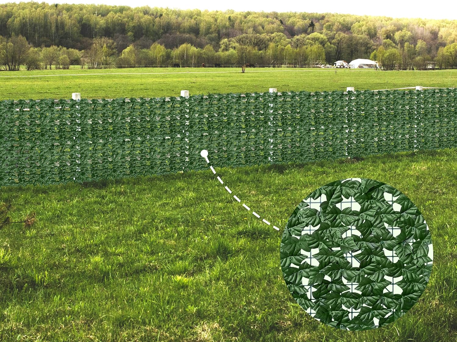 Thumbnail 6 de ODTORY 6ft x 50ft Artificial Fence Privacy Screen with UV-Proof Faux Ivy, 228 Panels