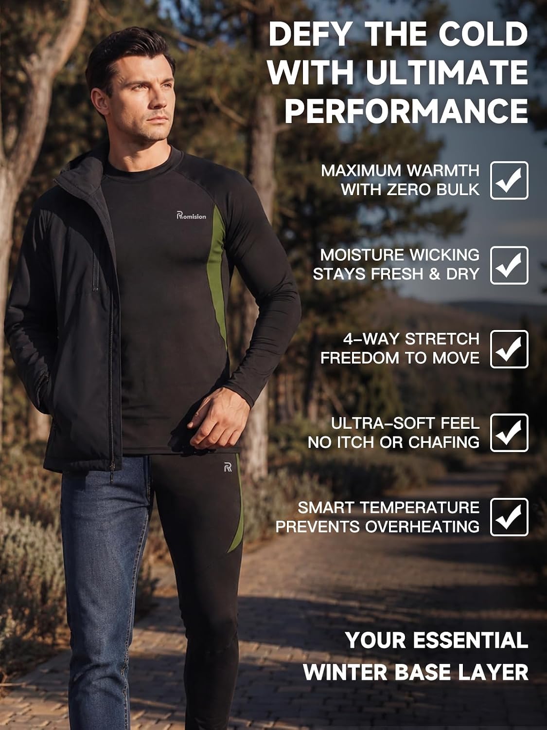 Detalle 2 de romision Thermal Underwear Base Layer set for Cold Weather 🧣
