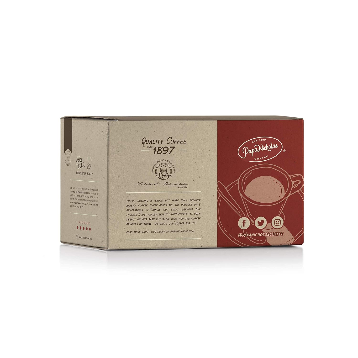 Detalle 2 de PapaNicholas Coffee Italian Espresso Dark Roast Pods, 12 Count, Keurig-Compatible