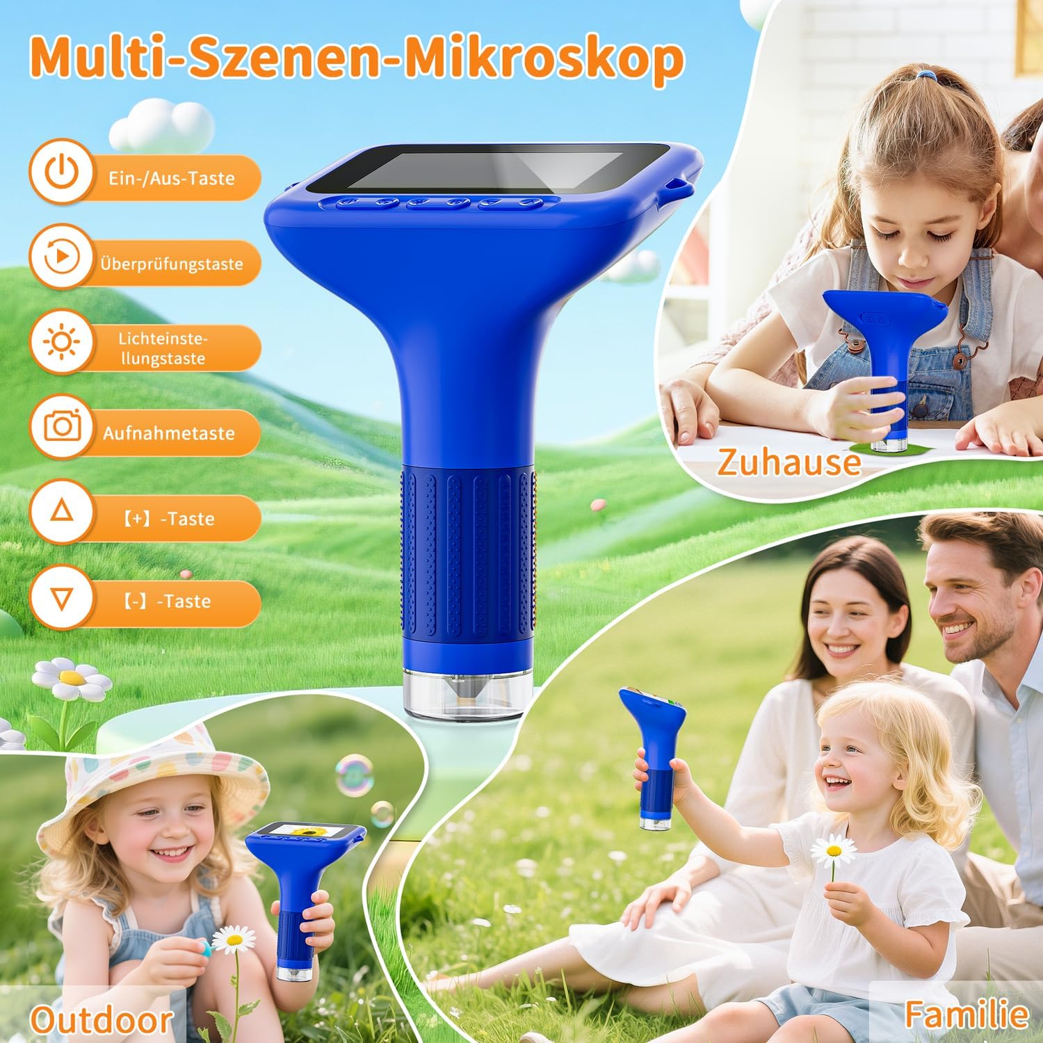 Thumbnail 5 de SKYBASIC Mini-Mikroskopkamera für Kinder mit 3,0-Zoll-IPS-Display, bis zu 1000-fach Zoom