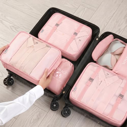 Thumbnail 6 de MURISE Packing Cubes 8 pièces – Ensemble de cubes d’emballage pour valises – Rose