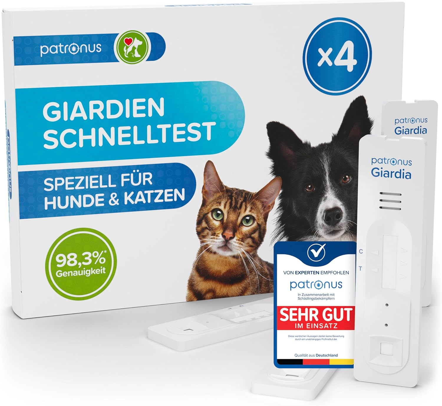 Patronus Giardien Schnelltest Hund & Katze 4x