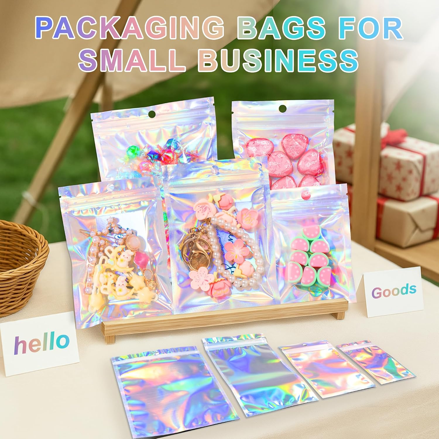 Thumbnail 4 de ANZNKU 100-Pack Mylar Bags with Reusable Zipper & Clear Window (4 x 6 Inch)