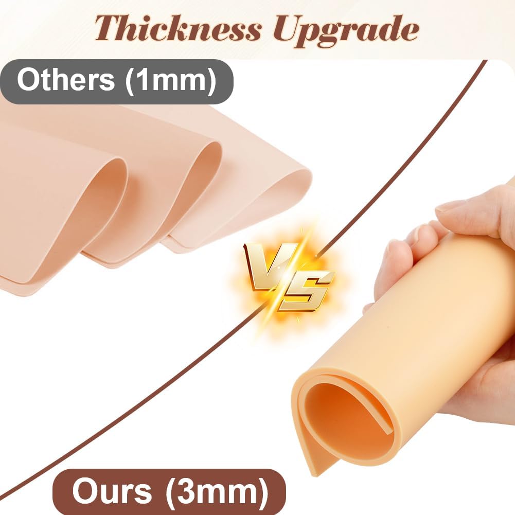 Detalle 2 de Vicloon A5 Silicone Tattoo Practice Skin, 3 mm, Double-Sided, Skin Tone
