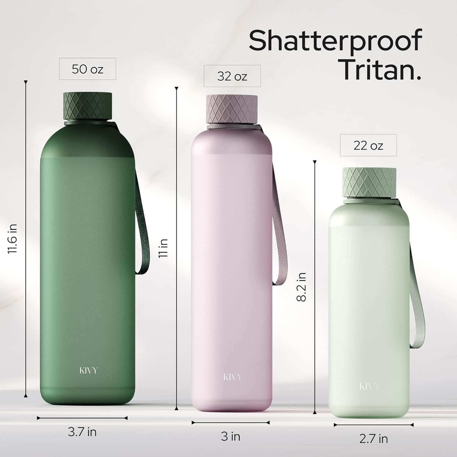 Thumbnail 3 de KIVY Large Water Bottle 50oz: Lightweight, Shatterproof 1.5L Hydration for Travel, Gym, and School