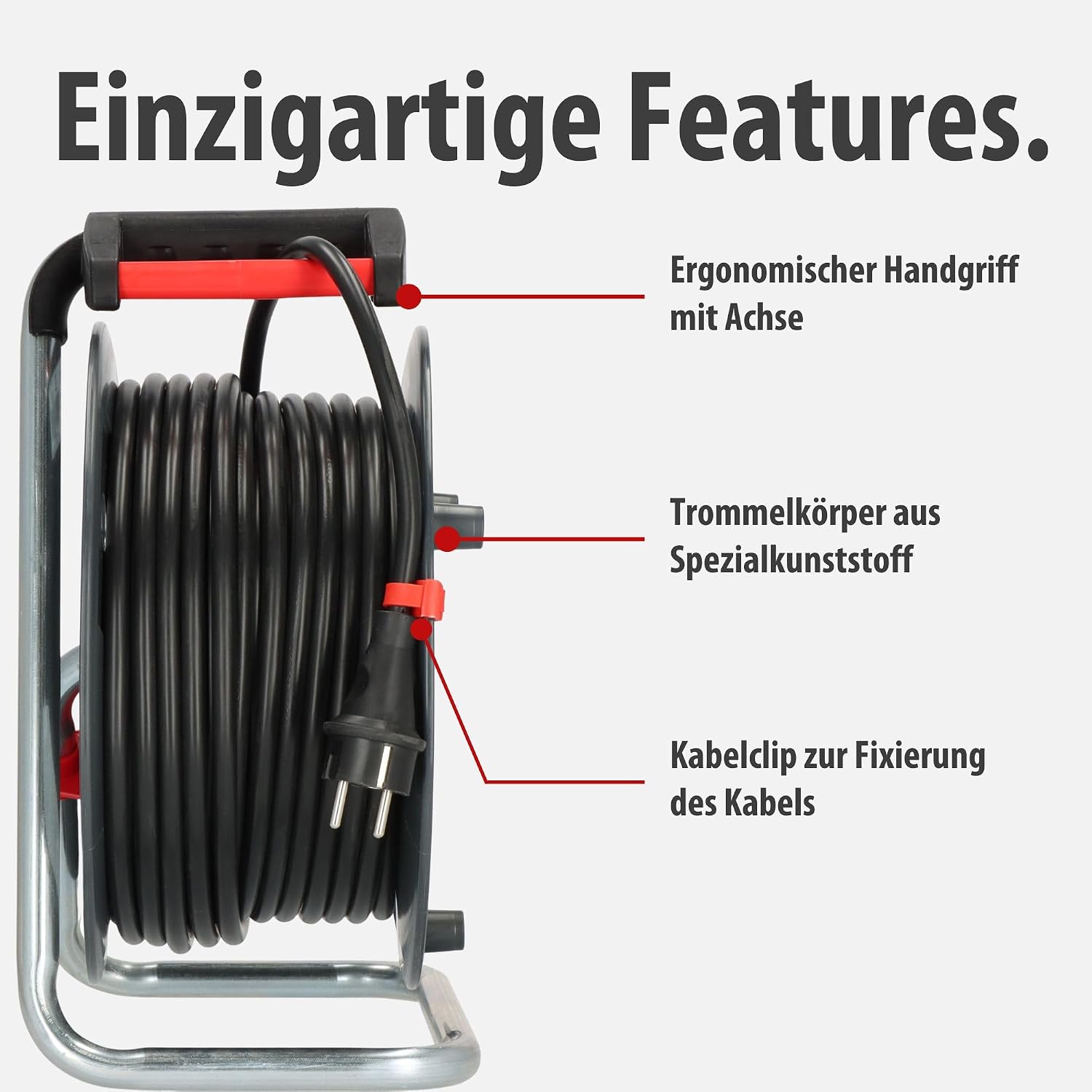 Detalle 2 de Brennenstuhl Garant V2 Kabeltrommel 40 m – Zuverlässige Stromversorgung made in Germany