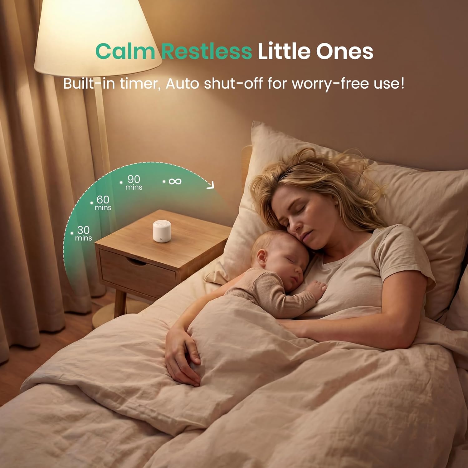 Detalle de Restnature Portable White Noise Machine for Baby & Adults (16 sounds, USB rechargeable, timers)