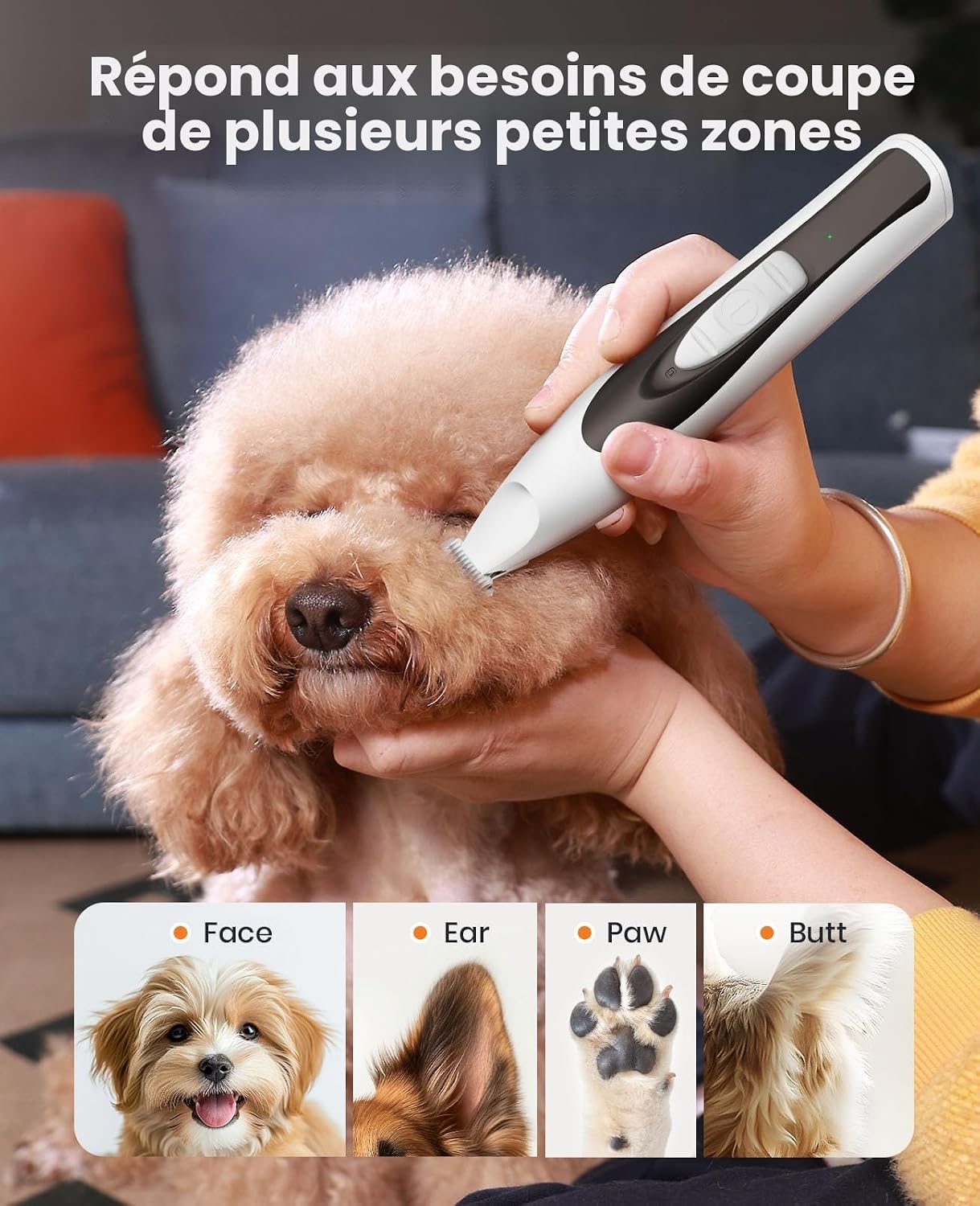 Thumbnail 6 de Oneisall Tondeuse à pattes pour chien avec lumière LED – silencieuse et rechargeable