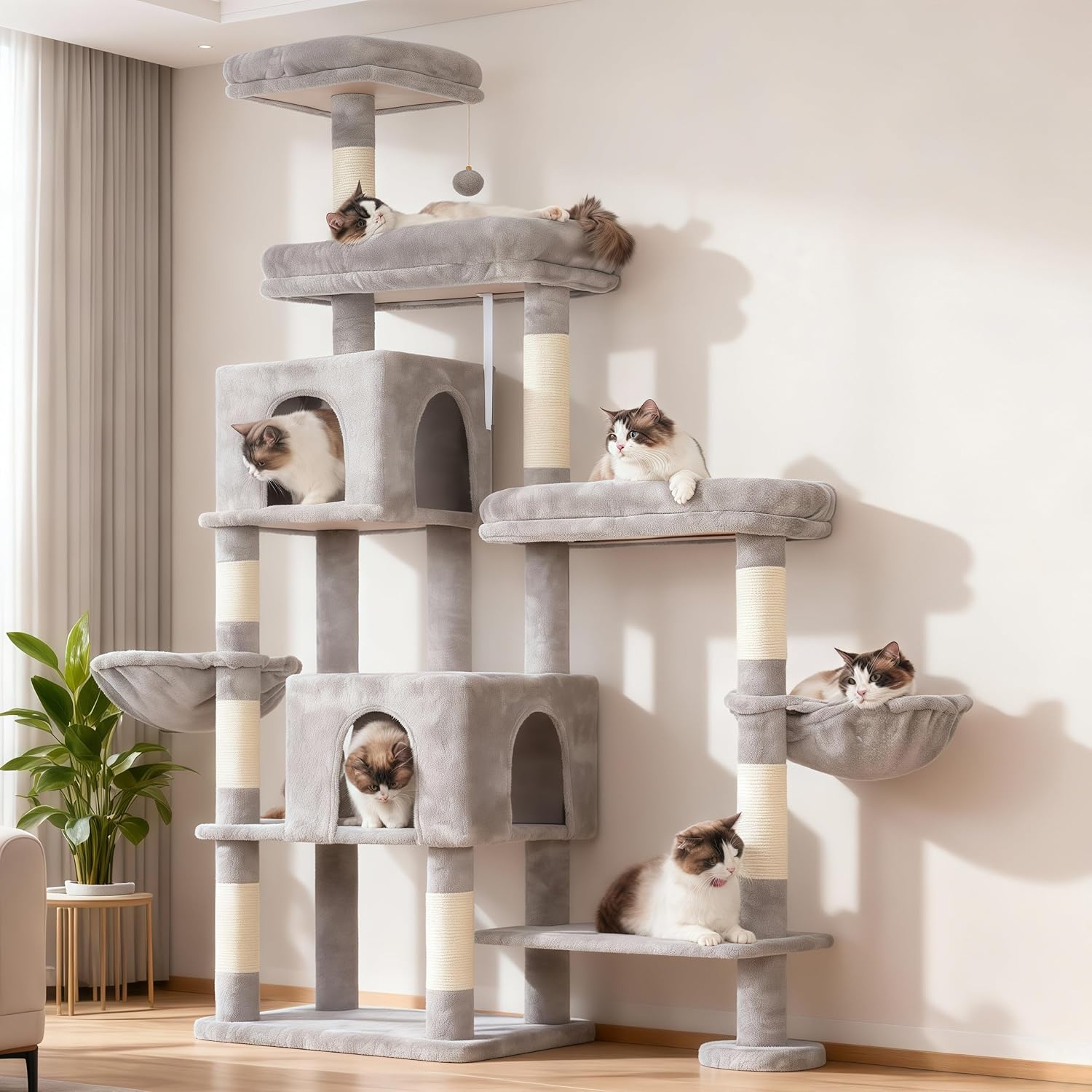 Detalle de Hey-brother XXL Kratzbaum 180 cm für große Katzen 🐱