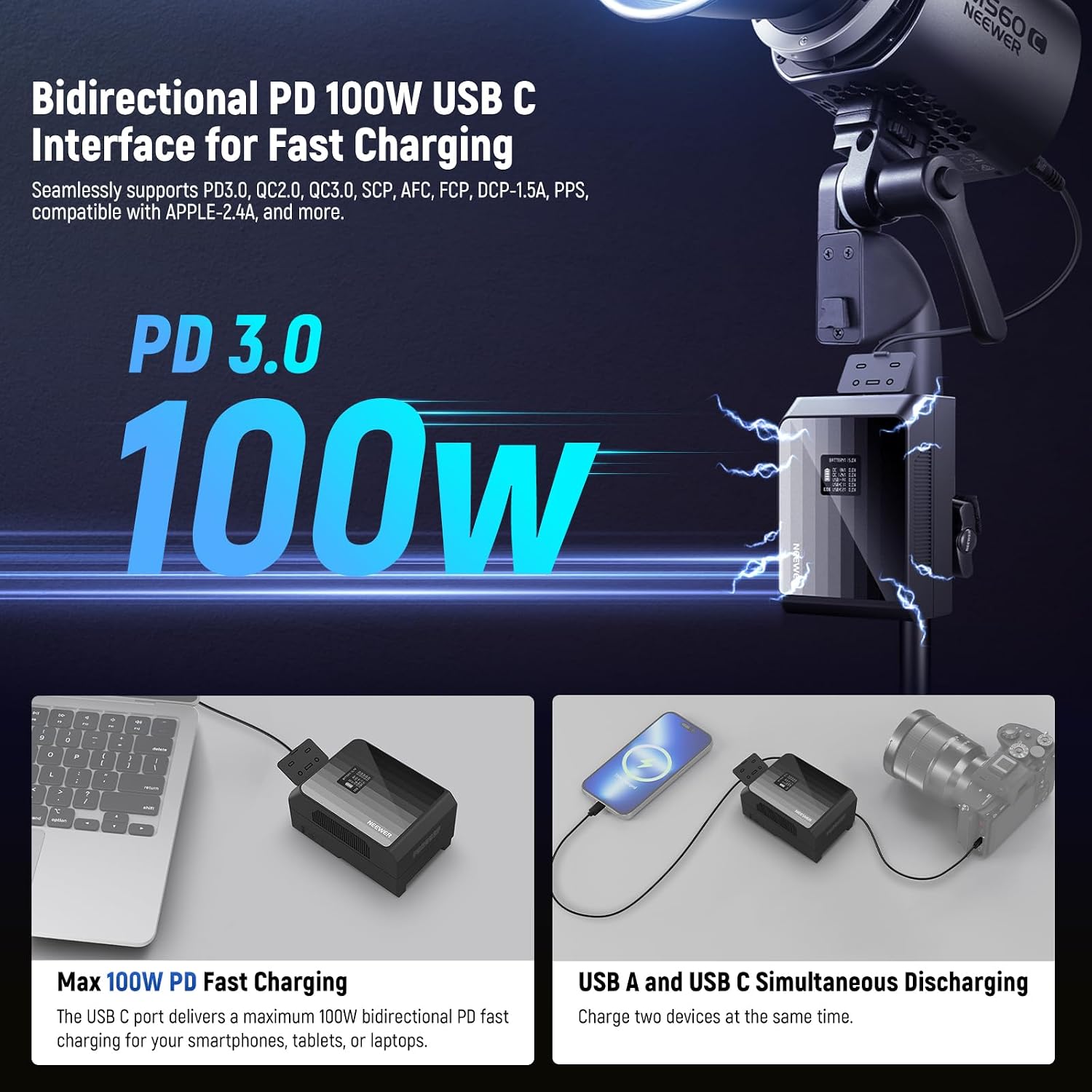 Detalle 2 de NEEWER PS099EP 99Wh V-mount battery 6800mAh