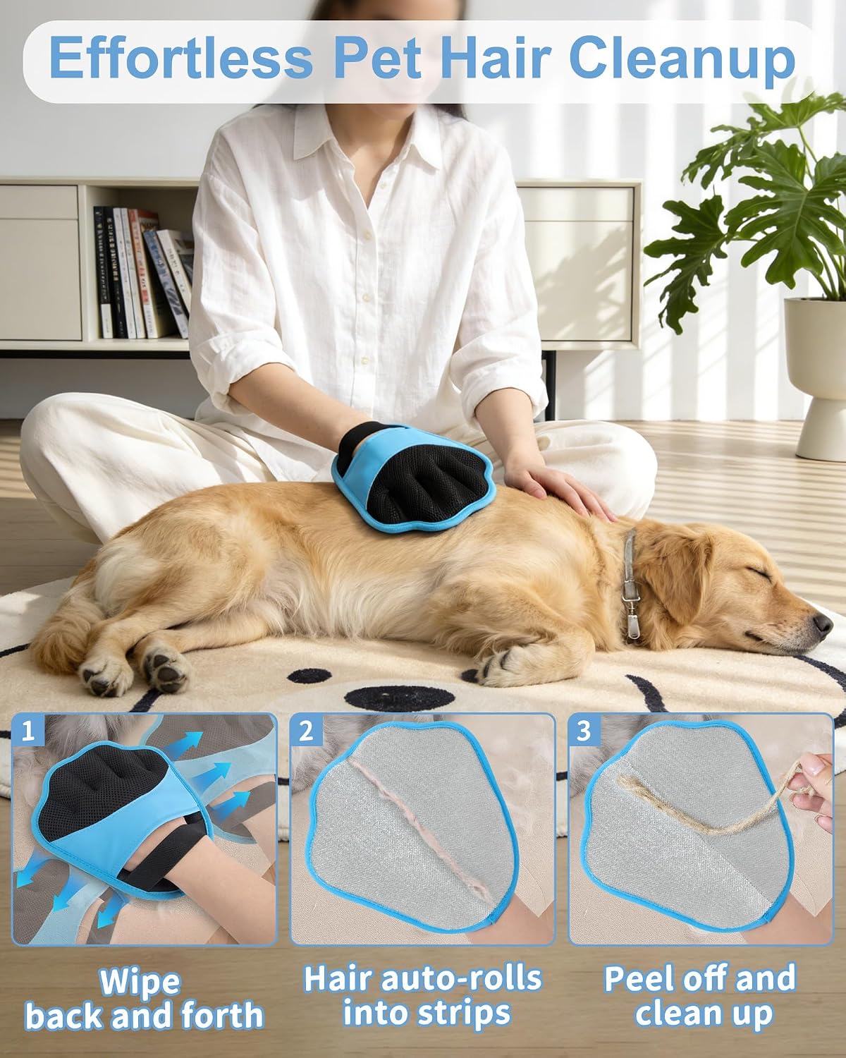 Detalle 2 de Lavendex 2PCS Pet Hair Removal Gloves – Electrostatic Grooming for Dogs and Cats