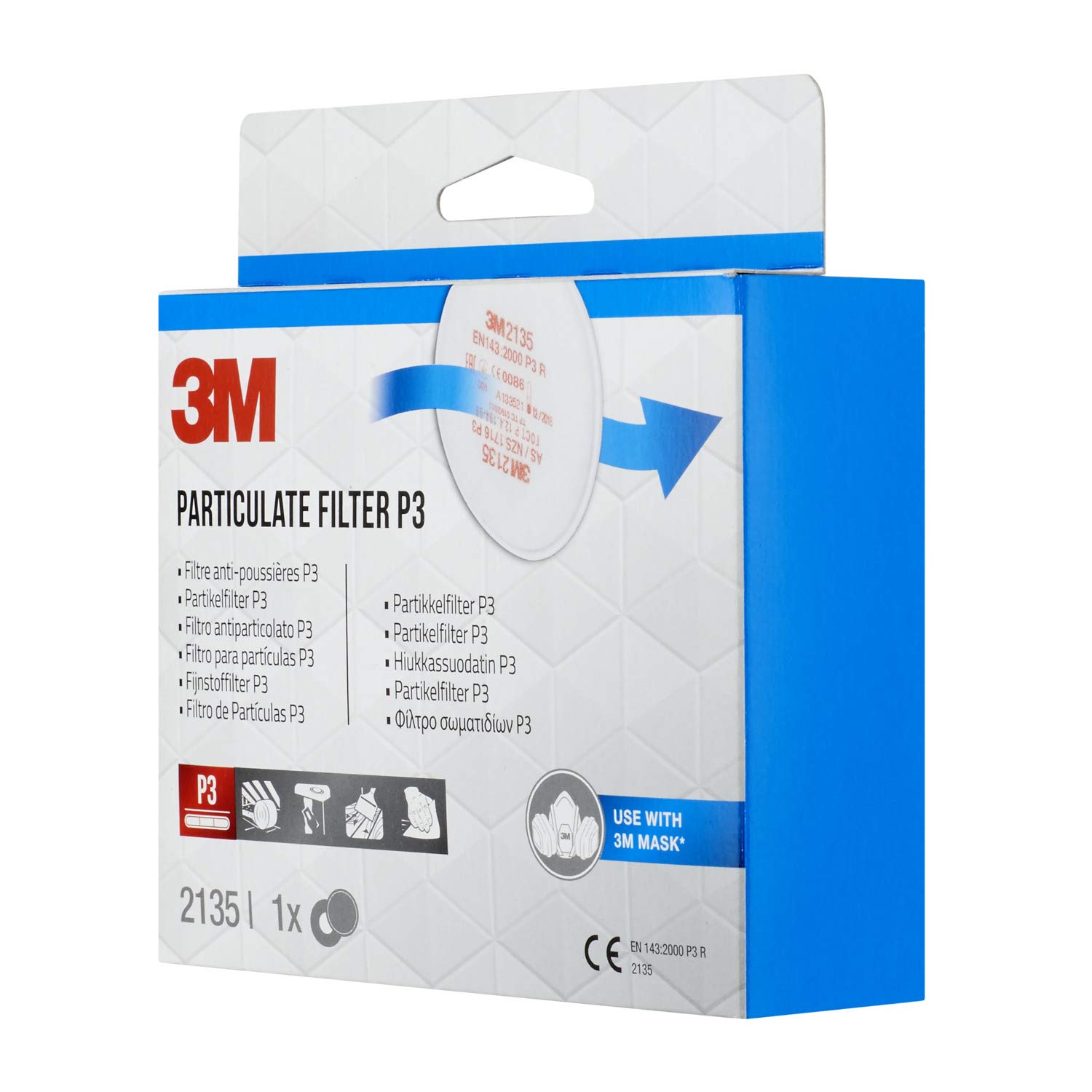 Detalle 2 de 3M filtro antiparticolato P3 2135