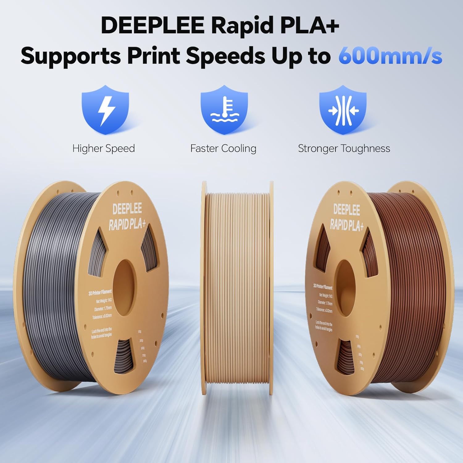 Thumbnail 1 de DEEPLEE Rapid PLA Plus Filament 1.75mm Black – 1kg