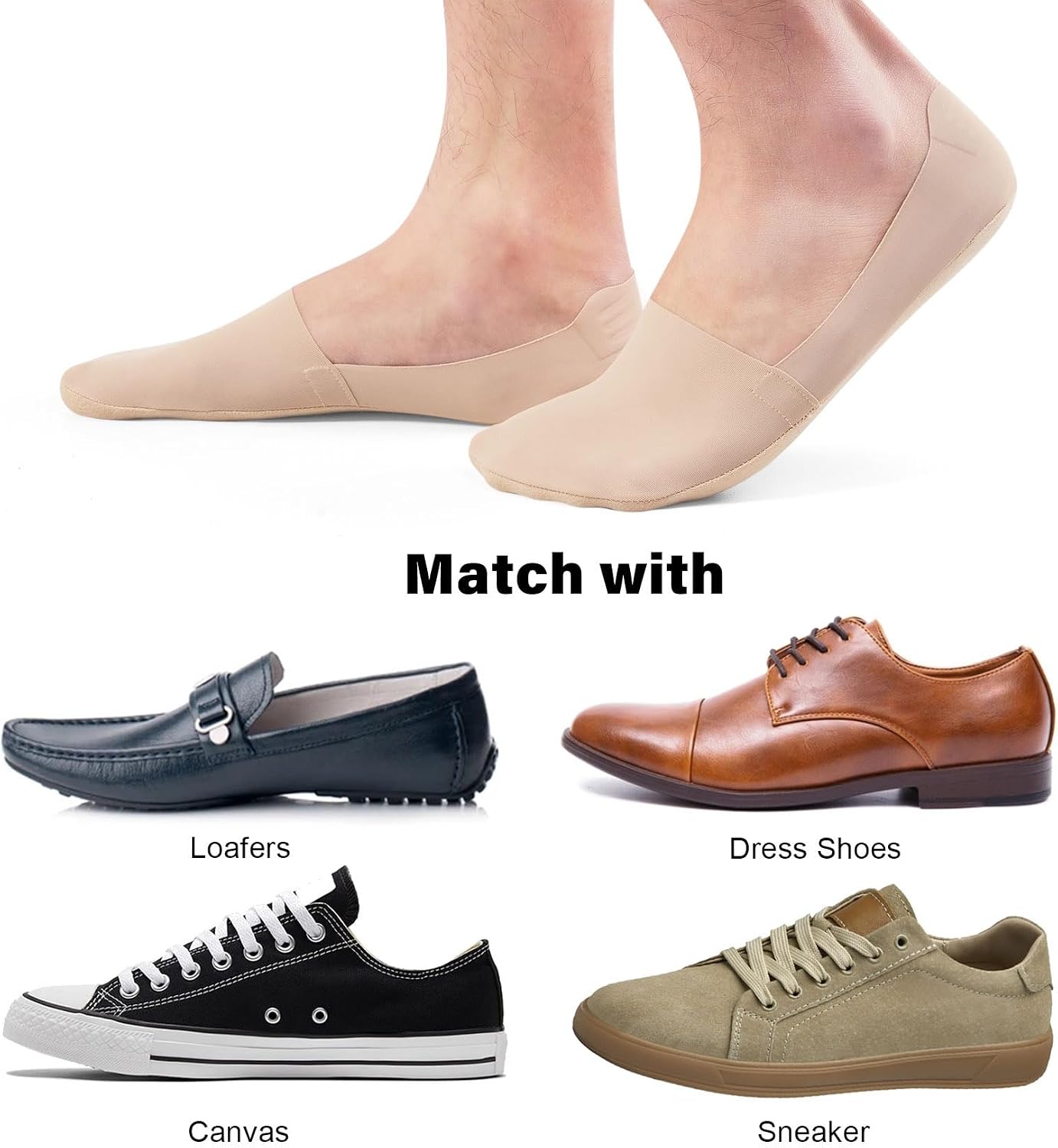 Detalle 2 de Caldodo Invisible Trainer Socks – Six Pairs, No-Show, Non-Slip & Lightweight