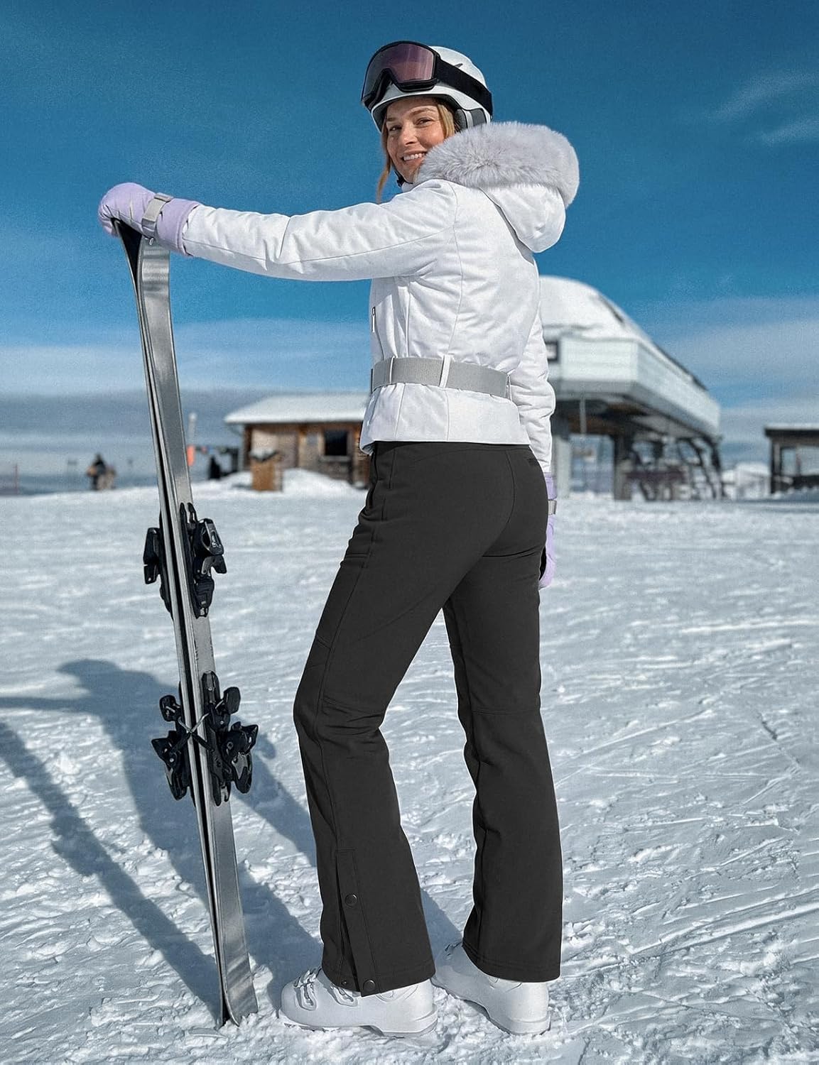 Detalle 2 de Cycorld Women's Snow Ski Pants Fleece Lined Waterproof Flare