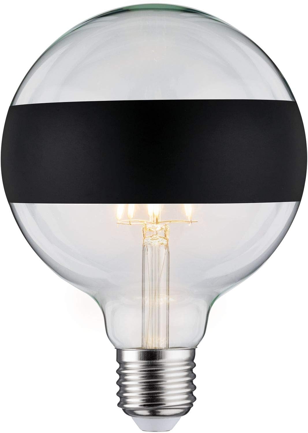 Detalle de Paulmann 28682 żarówka LED G125 E27 z lustrzanym pierścieniem, 2700 K
