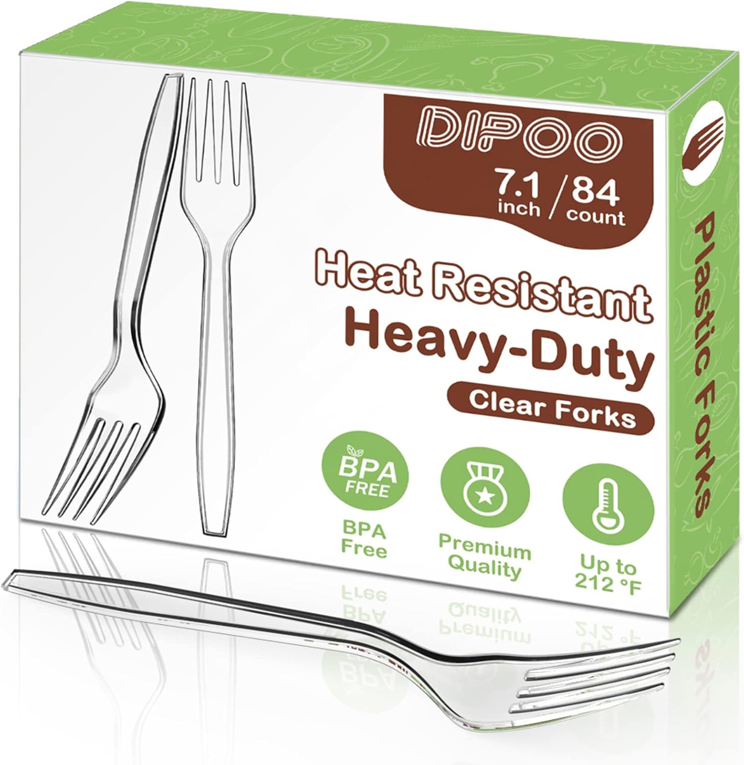 Detalle de Dipoo 7.1" Heavy Duty Plastic Forks