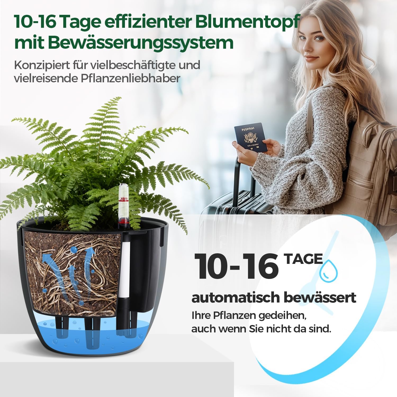 Detalle 2 de T4u T4U Bewässerungstopf 17,5 cm, 2er Set