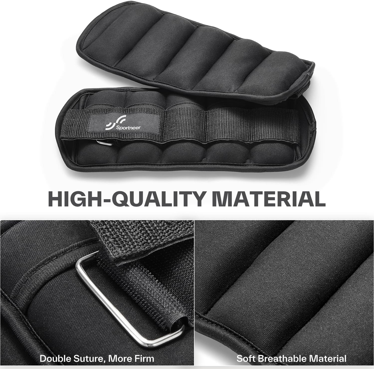 Detalle de Sportneer AAW-01 Adjustable Ankle Weights, 1–5 lb per Ankle