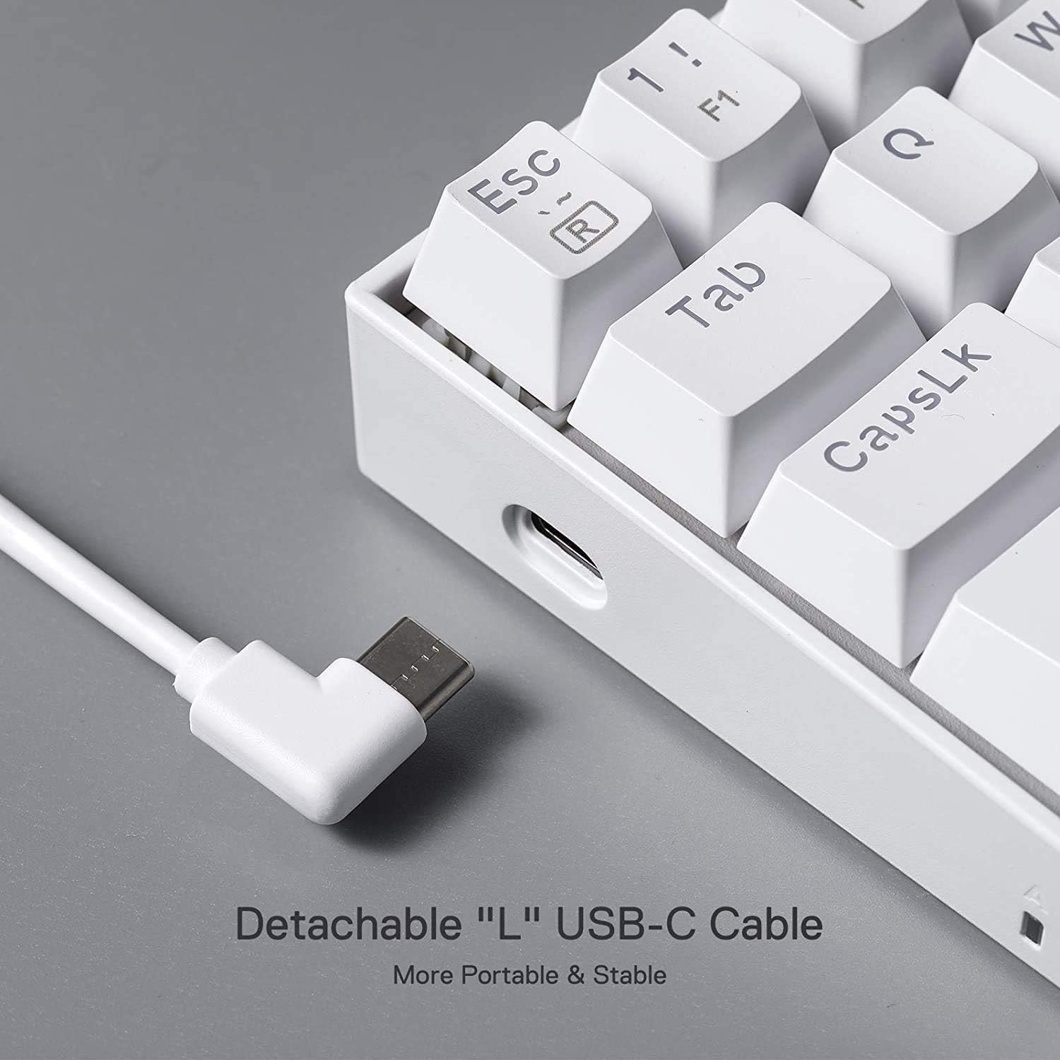 Thumbnail 5 de Redragon K630 Dragonborn tastiera meccanica cablata RGB 60% bianca US LAYOUT con switch rosso lineare