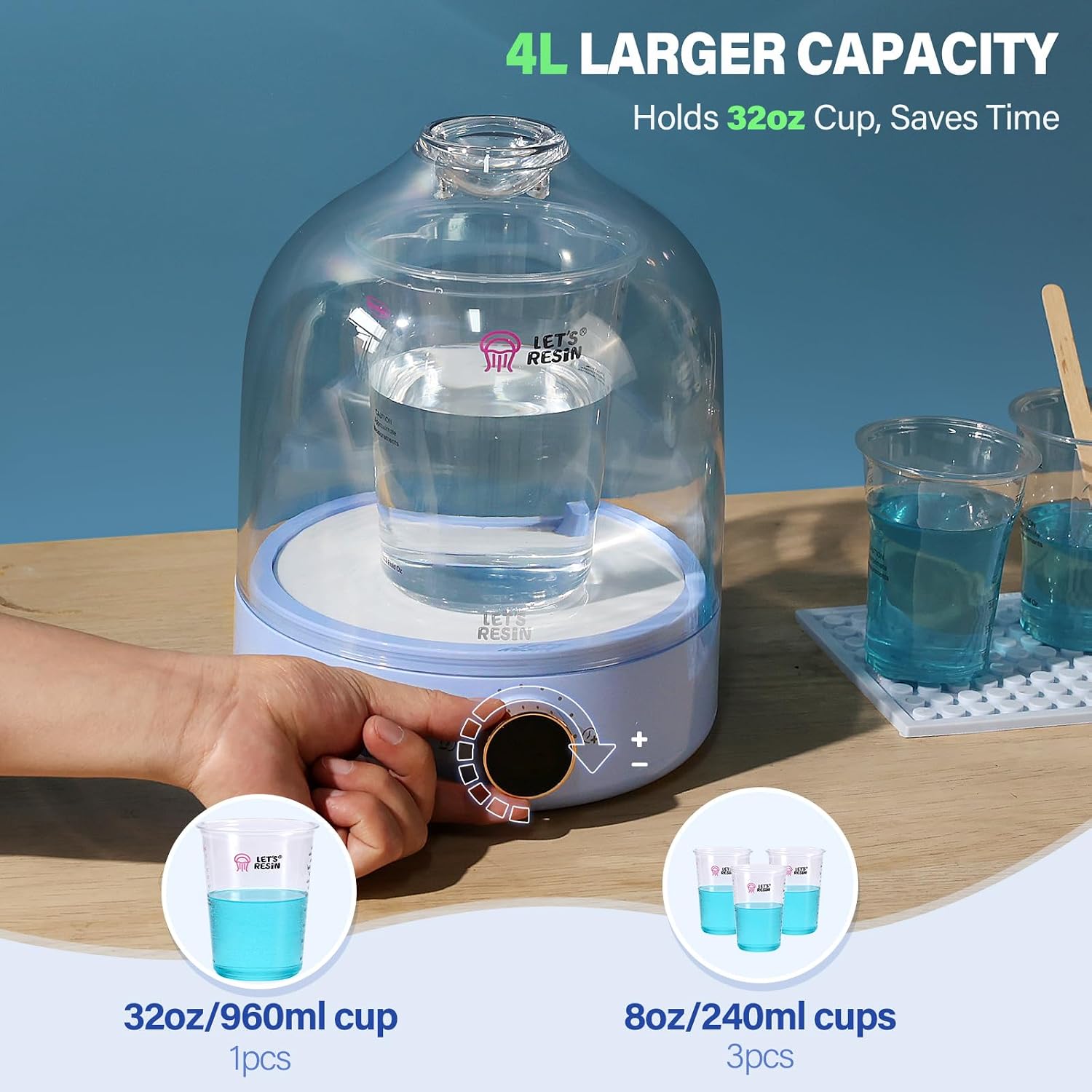 Detalle de LET'S RESIN Airzero Resin Bubble Remover with Digital Display and Timer