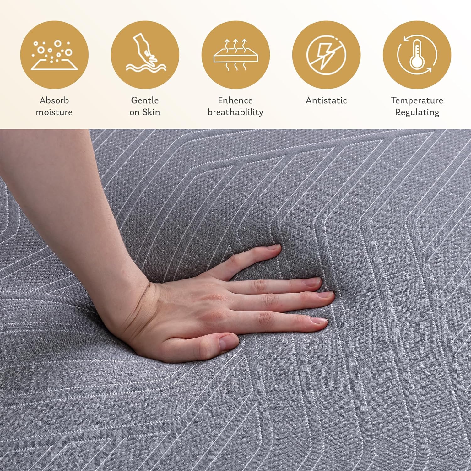 Detalle de MLILY EGOHOME 12Q-COOLGEL Queen Mattress, 12-Inch Copper Gel Memory Foam