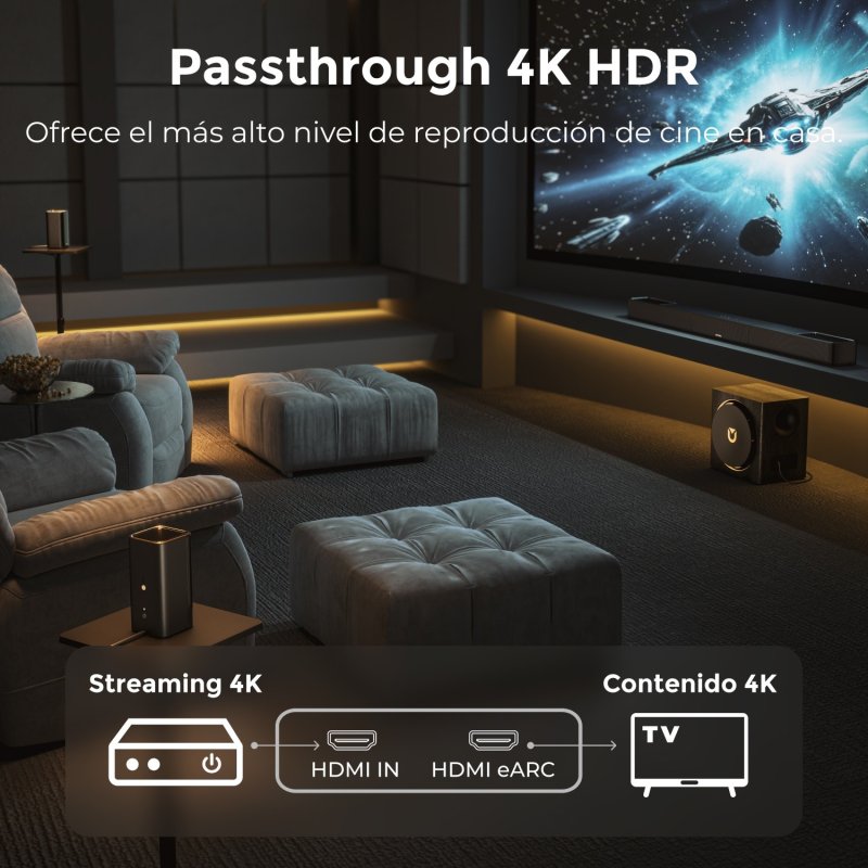 Detalle 2 de Ultimea Barra de Sonido 7.1.4ch Dolby Atmos – Skywave Series con Subwoofer 8" para TV