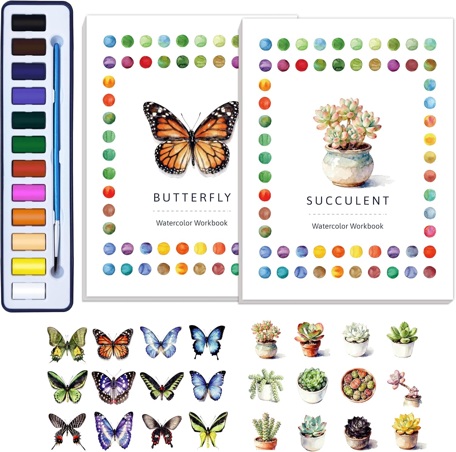 Detalle de CraftyManor Watercolor Workbook Butterfly