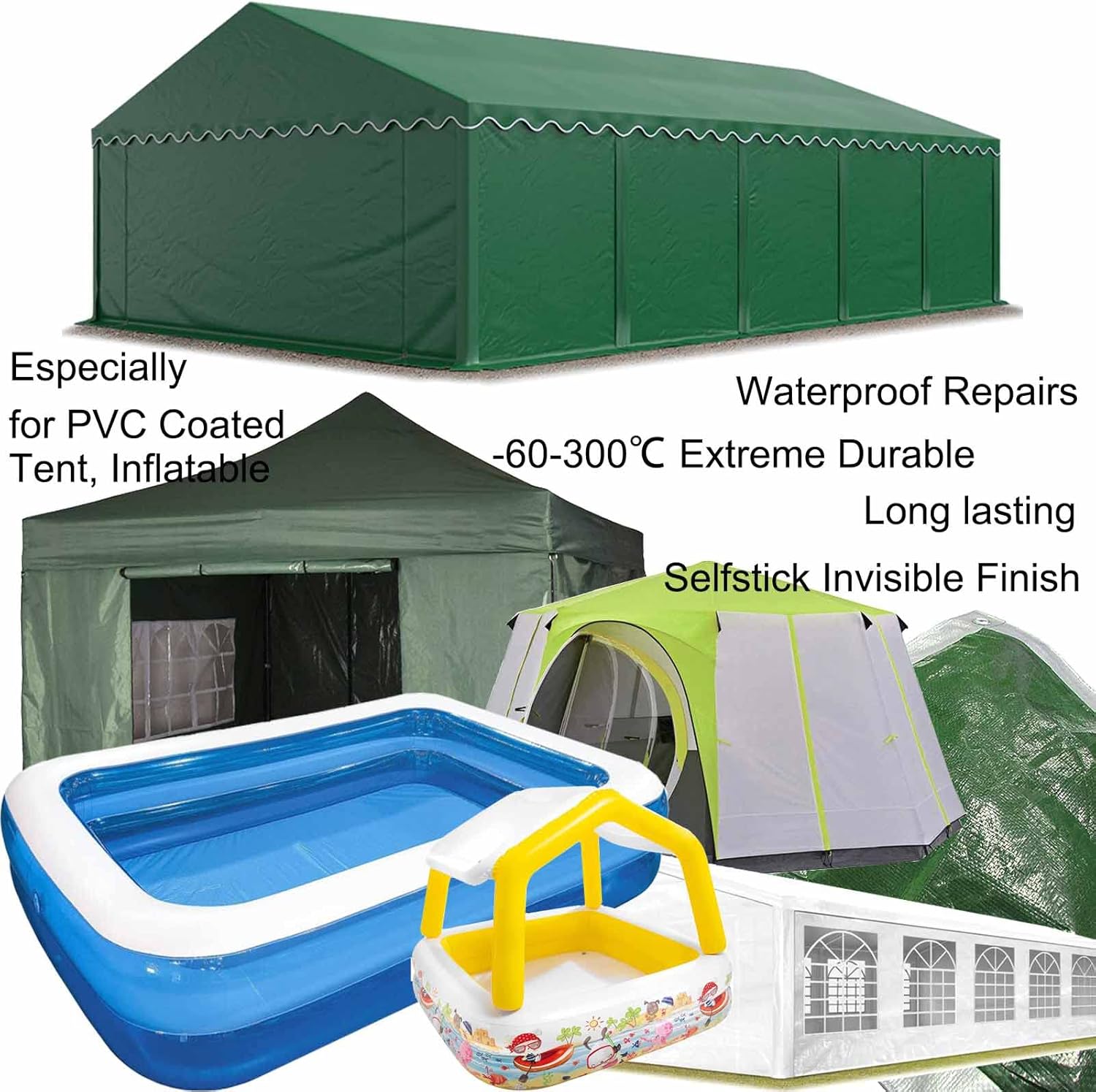 Detalle de LANUCN PVC-Planen Reparatur-Set: transparente UV-beständige Reparatur-Tape (5 cm x 5 m)