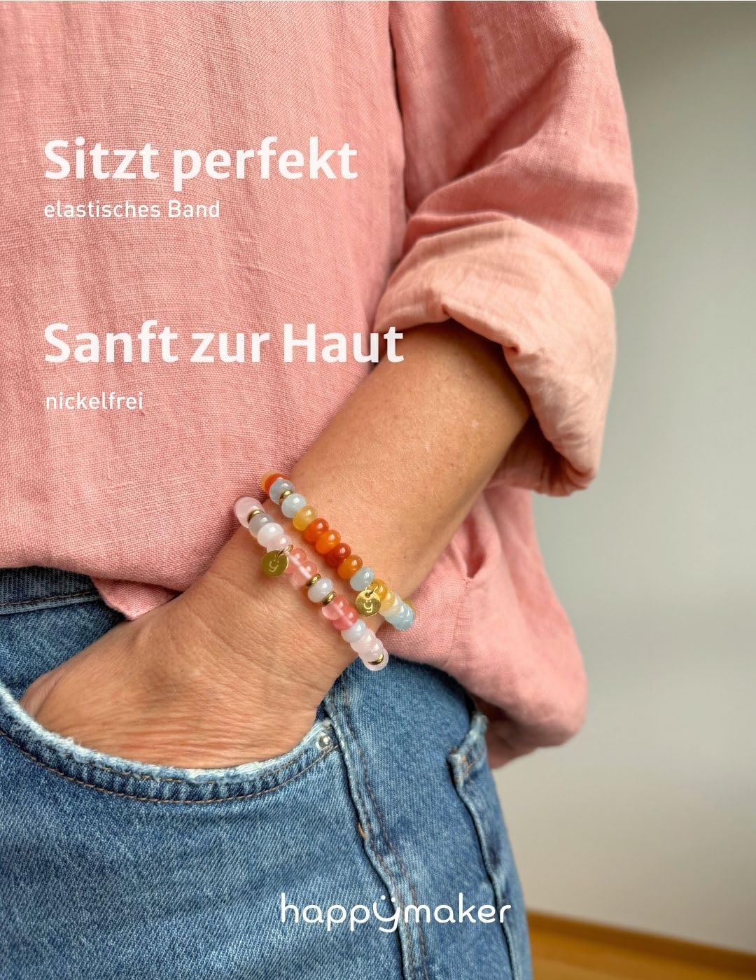 Thumbnail 2 de Happymaker Perlenarmbänder bunt – Unikate mit echten Edelsteinen, handgefertigt in Deutschland