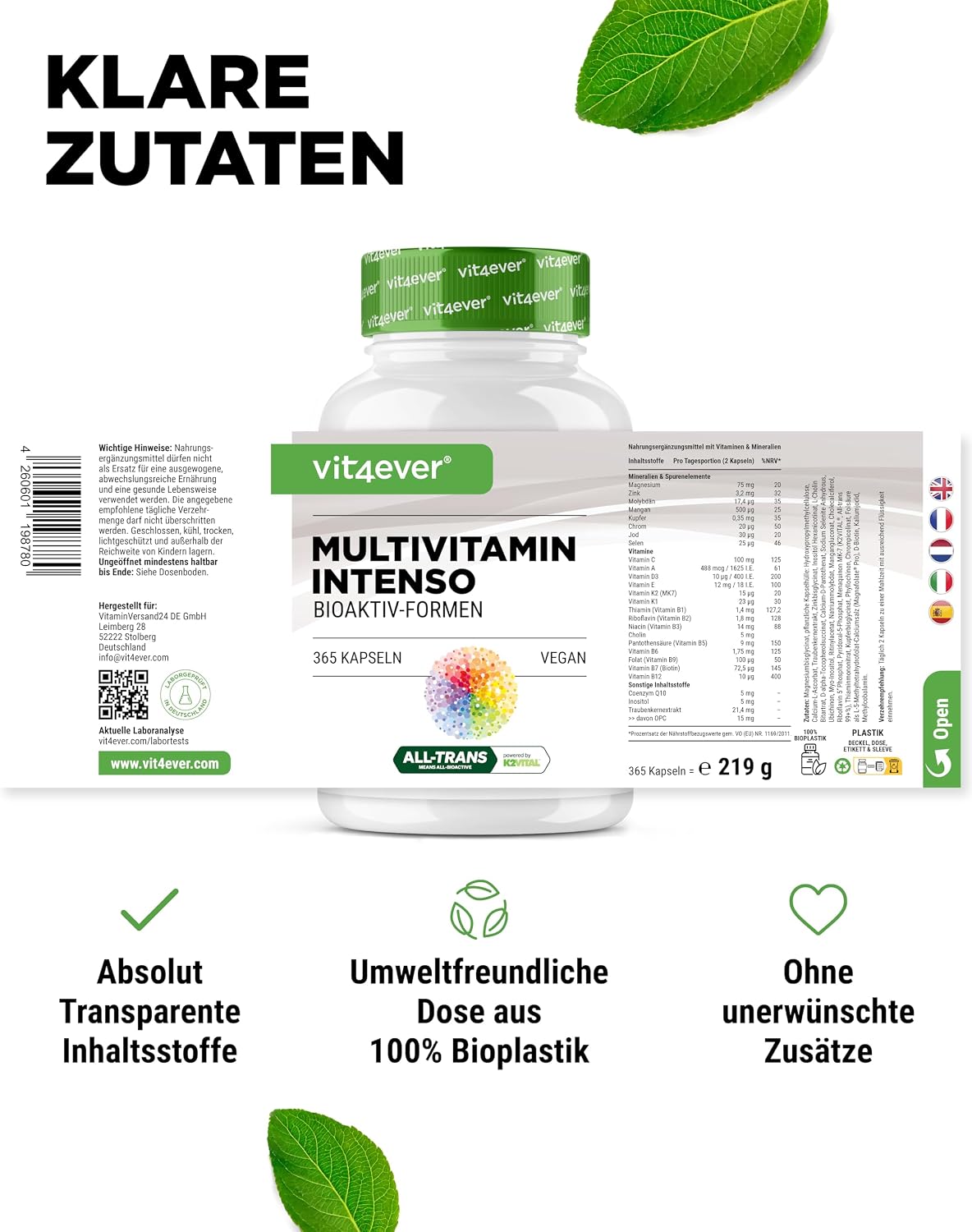 Thumbnail 6 de vit4ever Premium Multivitamin A-Z 365 Kapseln