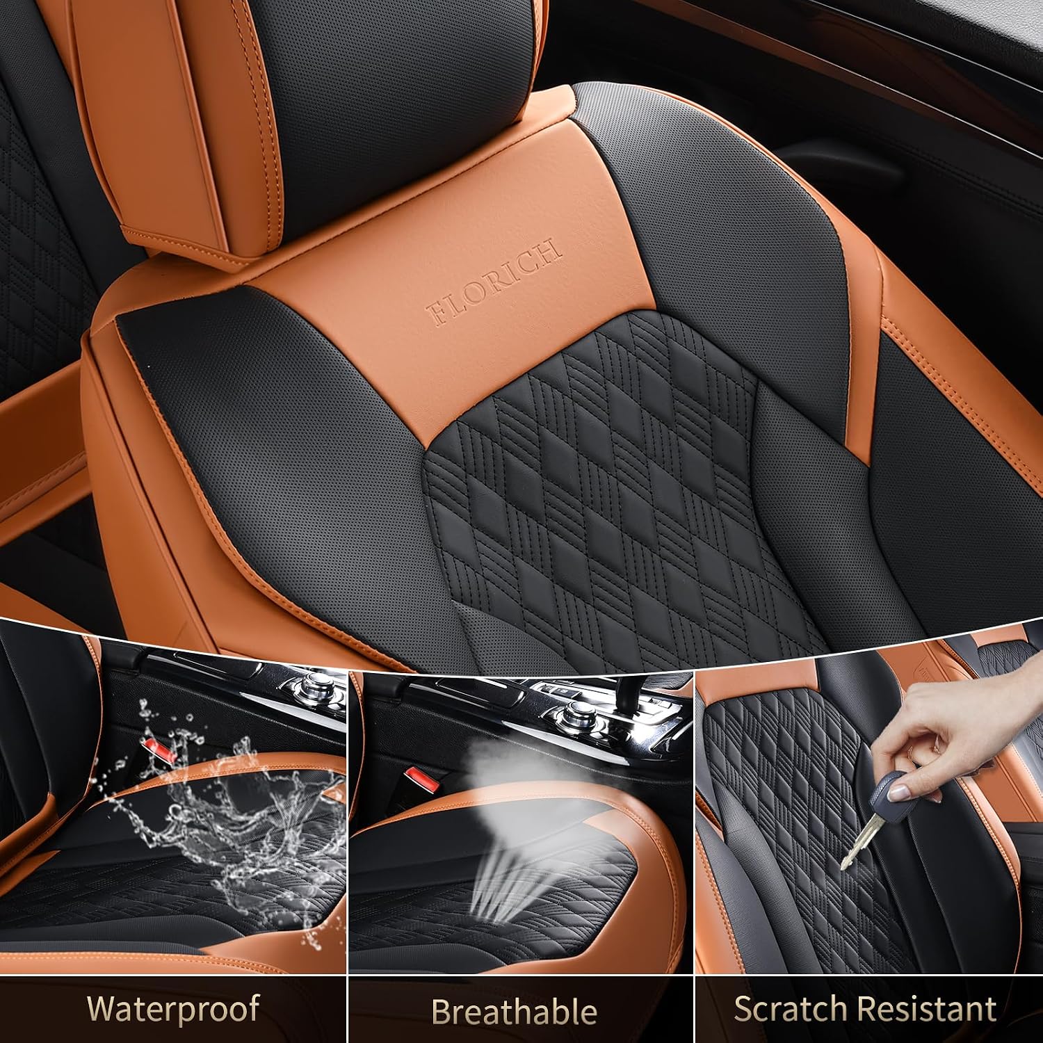 Detalle de FLORICH Front Seat Covers, Nappa Leather